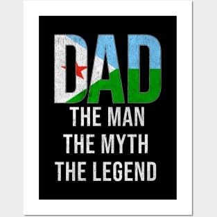 Djiboutian Dad The Man The Myth The Legend - Gift for Djiboutian Dad With Roots From Djiboutian Posters and Art